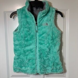 The North Face Reversible Turquoise Gray Vest Girl’s S 7/8
